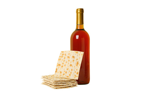 Passover essentials include wine and matzo items.