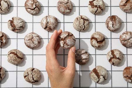 Appetizing cookies on a light background.の写真素材