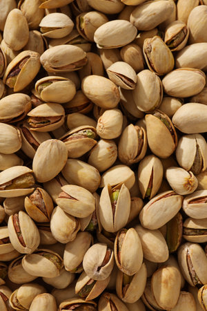 Pistachios in shell in shell close-up view