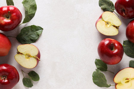 Red apples, concept of fresh and healthy foodの写真素材