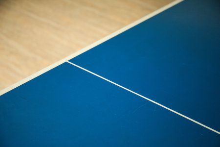 Close-up view of a blue tablettop designed for competitive game playの写真素材