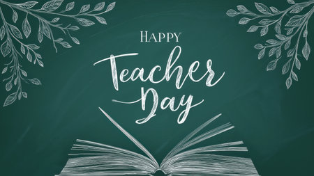 Teacher Day design with a book motif, created by AIの写真素材