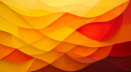 Wavy yellow and orange layers evoke warmth, created with Generative AI technology