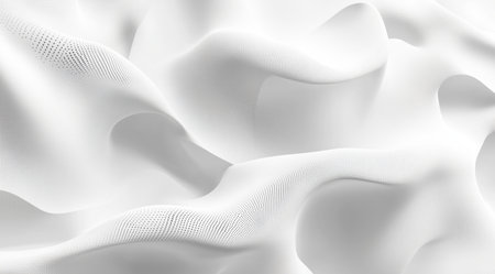 Elegant white fabric flows, revealing delicate textures, created with Generative AI technology