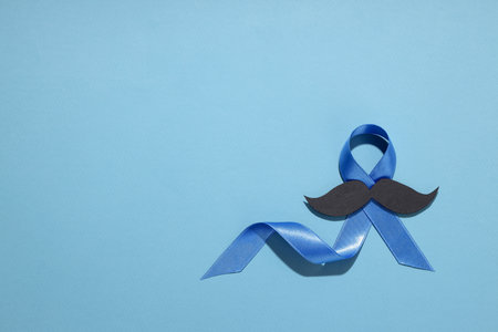 Symbolic ribbon for prostate cancer awareness promoting healthの写真素材