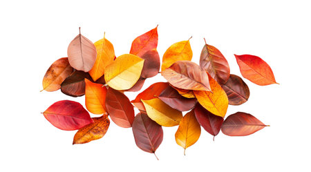 Vibrant autumn leaves clustered together, created with AI