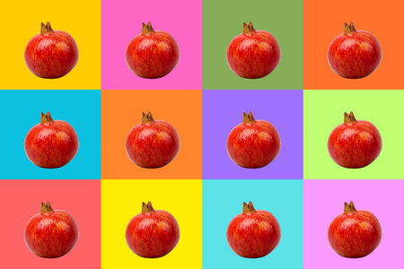 Pomegranates on bright backgrounds for a vibrant lookの写真素材