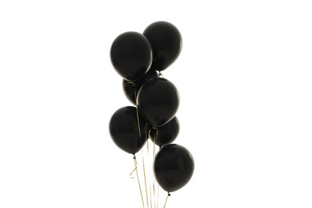 Black balloons set festive mood for Black Friday, isolated, PNGの写真素材