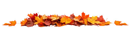 Orange and red autumn leaves for decor, created with AI