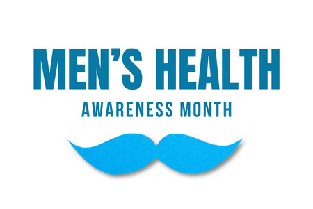 Graphic with blue mustache for men's health awarenessの写真素材