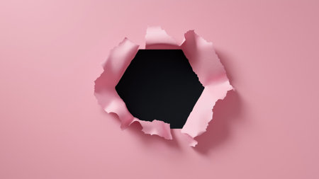 Black Friday sale revealed with pink torn paper, created by AIの写真素材