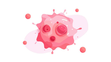 Digital art of a stylized breast cancer cell, created with AI, PNG