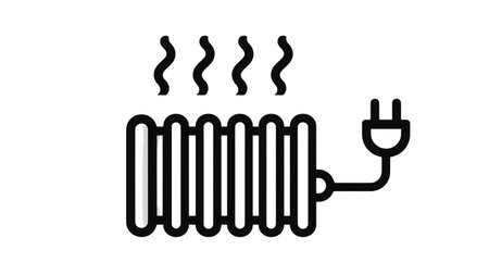 Radiator heating indoor space via outlet, created with AI, PNGの写真素材