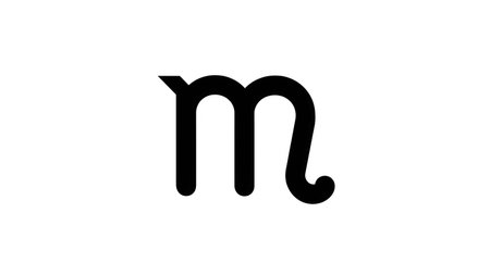 Bold symbol of the Scorpio zodiac sign in black, created AI, PNGの写真素材