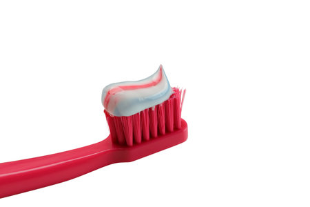 Bright toothbrush and toothpaste for dental care, isolated, PNG