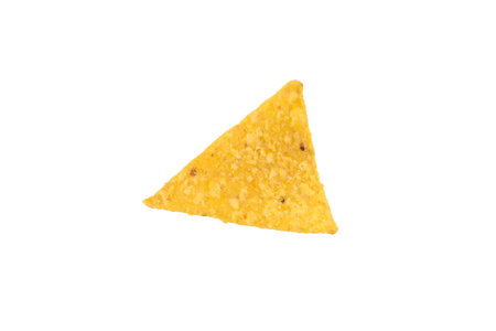 A tortilla chip provides a tasty snack for parties, isolated, PNG