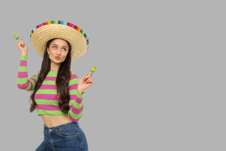 A young woman celebrates Cinco de Mayo joyfully