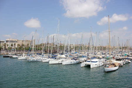 Harbour shot in Barcelona, ??Spain, 08/08/2015の写真素材