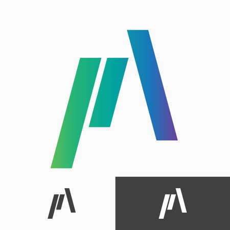 Letter A and E logo vector design gradient colorのイラスト素材