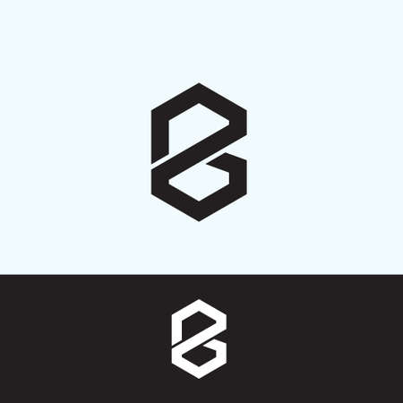 Letter B Black design  illustration templateのイラスト素材