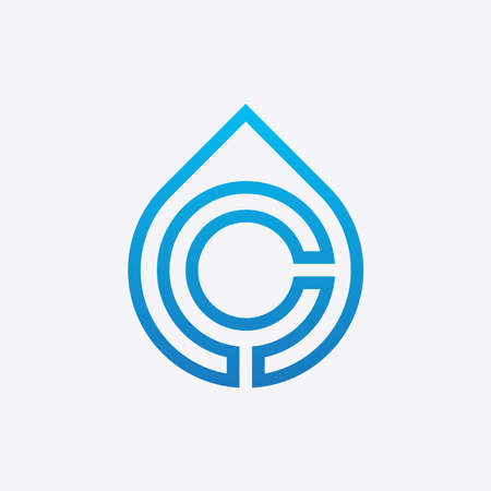 Water Letter C vector design illustrationのイラスト素材
