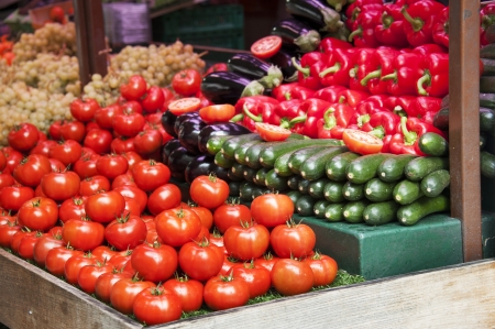Fresh and organic vegetables at french  farmers marketの写真素材