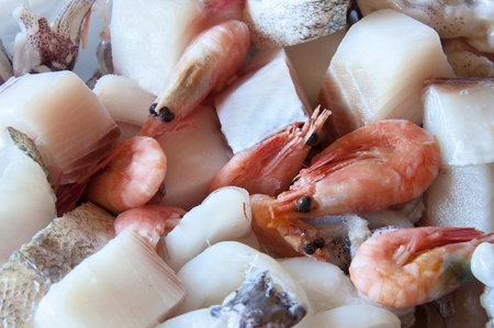 Fresh seafood for background useの写真素材