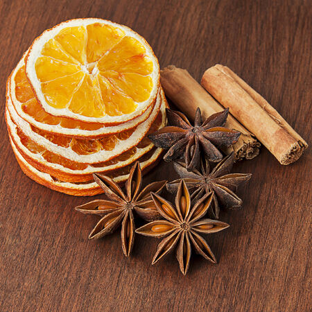 Aromatic spices as Christmas decorationの写真素材