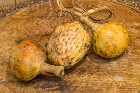 Annona scaly, sugar apple fruit. Annona cherimola fruit. Organic custard apple, sweetsop fruit. Organic fruit concept. Selective focus.の写真素材
