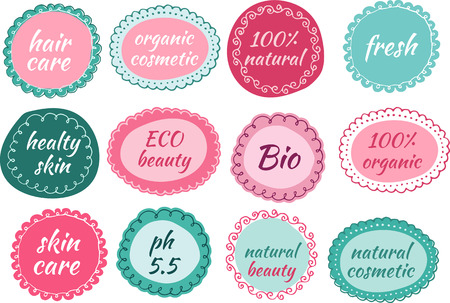 Vector Organic Food, Eco, Bio Labels and Elements. Logo Template. Vector illustration.のイラスト素材