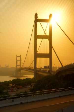  Mar 25, 2012 - Hong KongZhuhaiMacau Bridge on the sunset, Lantau Island, Hong Kongのeditorial素材