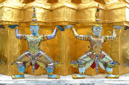 Magnificent Golden Stupa at Temple of the Emerald Buddha  Wat Phra Kaew , Bangkokの写真素材