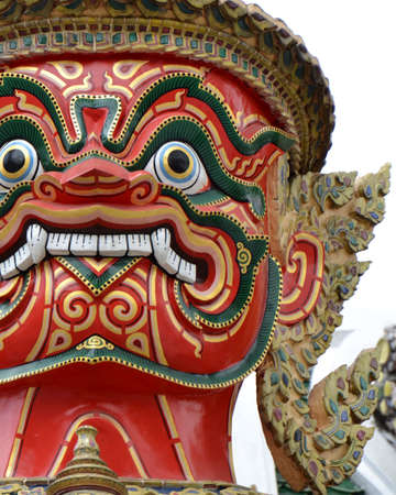 Close up Giant Buddha at Temple of the Emerald Buddha  Wat Phra Kaew , Bangkok