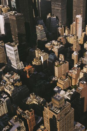 New York buildings from above, view from Empire State building の写真素材