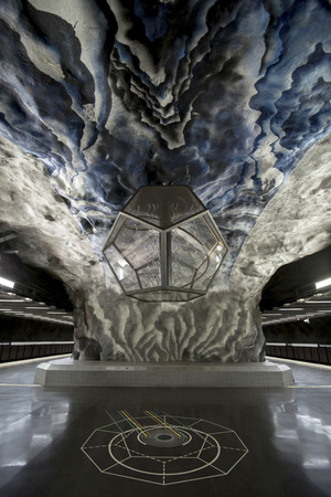 Underground station in Stockholm, Sweden, Europe.のeditorial素材
