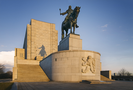 Jan ika Statue on Vitkov Hill  The biggest equestrian statue in the worldのeditorial素材