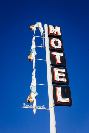 "Diving Lady", the most famous neon sign in the Mesa Valley is the landmark and cultural milestone built in 1960, and restored from public donations after being heavily damaged during series of thunderstorm.のeditorial素材