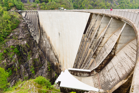 Verzasca Dam on the italian part of Swtzerlandの写真素材