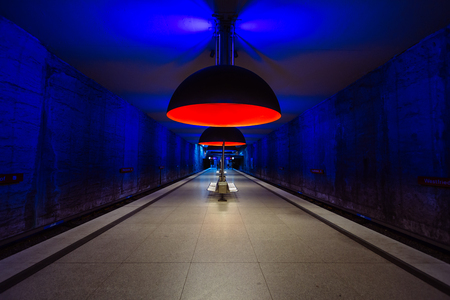 Munich, GERMANY - 18 February: Westfriedhof Underground Metro Subway Station in Munich, Germanyのeditorial素材