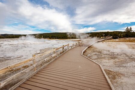 Fountain Paint Pot trail in Yellowstone National Park, Wyoming, USAの写真素材