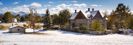 Living History Farm at Museum of the rockies, with the biggest collection of rhinoceratops, Bozeman, Wyoming, close to Yellowstoneのeditorial素材