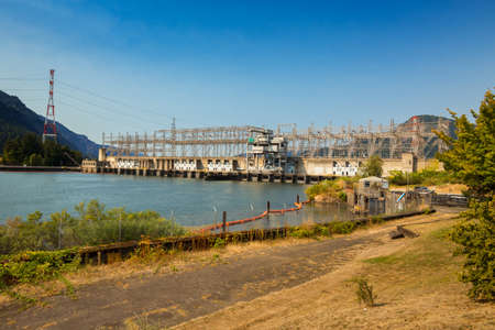 Downtown Portland, Oregon, USA - July 27, 2019: Bradford Island Visitorâ€™s Center with Power...