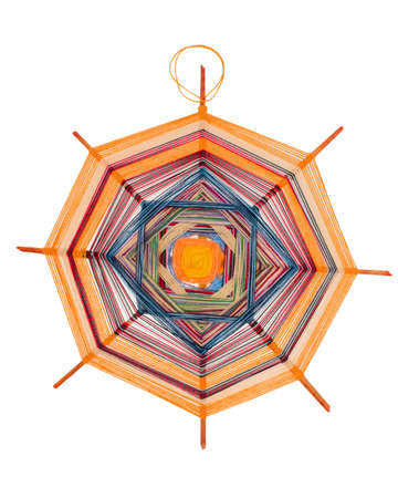 Mandala woven with threads  isolated  ethnic pattern native indian ornamentの写真素材