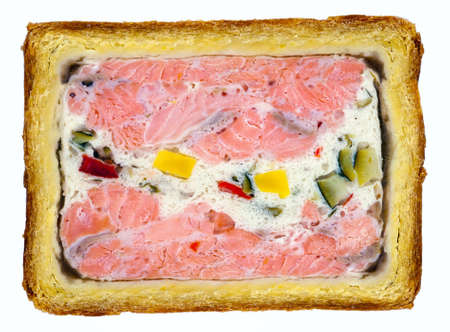 French salmon fish pate closeup isolated on whiteの写真素材