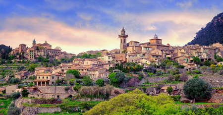 Monastery and hilltop town Valdemossa, Mallorca, Spain. This is the place where George Sand and Frederic Chopin spent their holidays in 1838.の写真素材