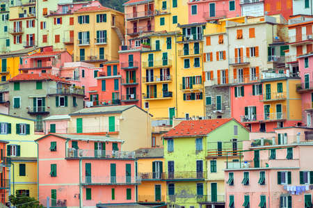 Traditional colorful italian houses, Manarola, Cinque Terre, Italy