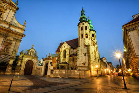 The romanesque Church of St. Andrew in the Old Town of Krakow, Poland, is one of the oldest buildings in Krakowの写真素材