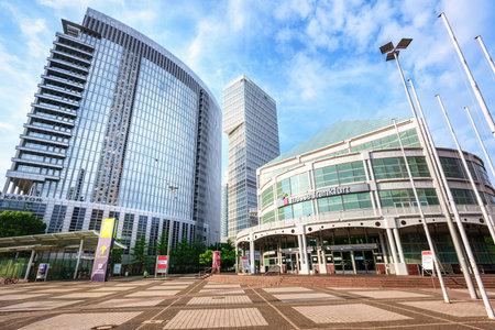 Frankfurt, Germany - 06 June 2022: Messe Frankfurt in Frankfurt am Main city, Germany, is the worlds largest trade fair, congress and exhibition centerのeditorial素材