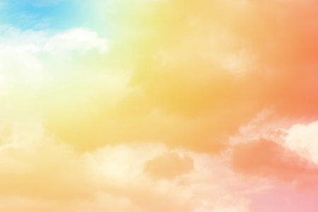 sun and cloud background with a pastel colorの写真素材