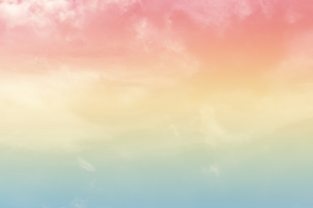 Sun and cloud background with a pastel coloredの写真素材